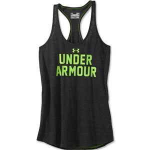 Under Armour Womens Undeniable Wordmark Tank (Blk/Green)