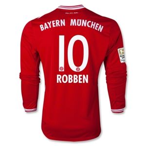 adidas Bayern Munich 13/14 ROBBEN LS Home Soccer Jersey