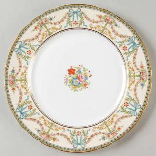 John Aynsley Rosedale (Bows, Flowers On Edge) Dinner Plate, Fine China Dinnerwar