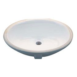 Oval White 17x14 inch Undermount Vanity Sink (White Uses standard USA drains *Template not included with ceramic sinks. )