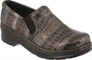 Womens Klogs Naples   Silver Black Croc Casual Shoes