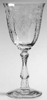 Fostoria Navarre Clear Water Goblet   Stem #6016, Etch #327, Clear