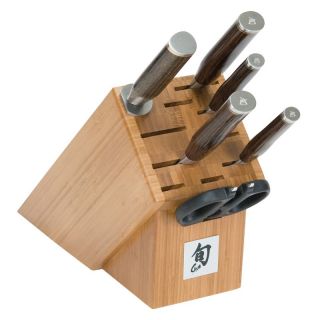 Shun Premier 7 Piece Essential Kitchen Knife Block Set Multicolor   TDMS0700