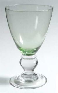Mikasa Provence Green Water Goblet   Green Bowl, Clear/Bulbous Stem