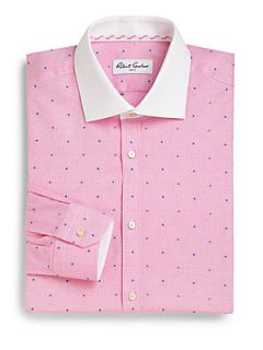 Robert Graham Diamond Dot Dress Shirt   Pink
