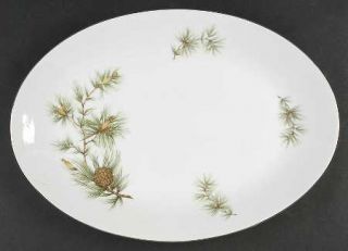 Norcrest Cascade Pine 16 Oval Serving Platter, Fine China Dinnerware   Pine Des