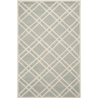 Safavieh Handmade Moroccan Chatham Gray/ Ivory Wool Rug With 0.5 inch Pile (89 X 12)