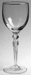 Waterford Carleton Platinum Water Goblet   Clear, Plain Bowl, Ribbed Stem
