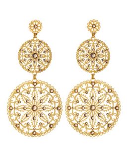 Large Lace Cutout Double Circle Earrings