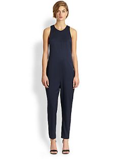 T by Alexander Wang Stretch Silk Jumpsuit   Ink