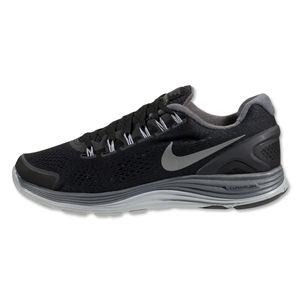 Nike Womens Lunarglide+ 4 Running Shoe (Black/Dark Grey/Wolf Grey)