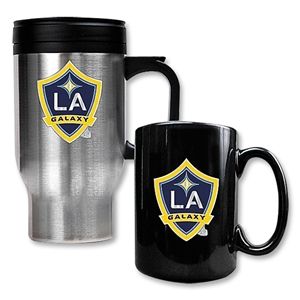 hidden LA Galaxy Stainless Steel Travel Mug and Black Ceramic Mug