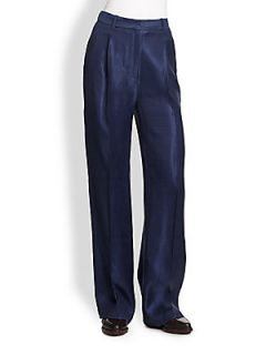 3.1 Phillip Lim High Waisted Coated Wide Leg Pants   Prussian Blue