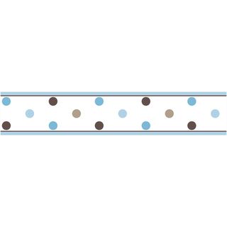 Sweet Jojo Designs Blue And Brown Mod Dots Wall Border (PaperHanging instructions PrepastedDimensions 6 inches high x 15 feet longThis border is intended for standard flat wall finishes and may not adhere completely to a textured wall without additional