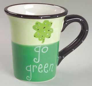 Pot O Gold Mug, Fine China Dinnerware   Holiday Collection,Green Irish Scenes