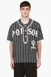 Ktz Black And White Oversized Striped Baseball Jersey