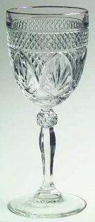 Cristal DArques Durand Antique Gold (Knob Stem) Water Goblet   Gold Trim, Cut B