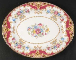 Shelley Sheraton Pink (#13289,Scallop) 12 Oval Serving Platter, Fine China Dinn