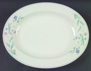 Pfaltzgraff April  14 Deep Oval Serving Platter, Fine China Dinnerware   Stonew
