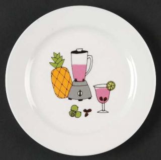 Signature Margarita Canape Plate, Fine China Dinnerware   Multicolor Bottles,Gla