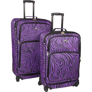 Fashion Zebra 2 Piece Spinner Set Purple Zebra   U.S. Traveler Lug