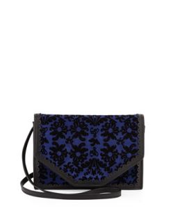Crossbody Floral Pattern Shoulder Bag, Blue