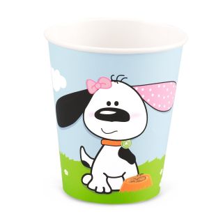 Playful Puppy Pink 9 oz. Paper Cups