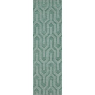 Hand Loomed Lille Solid Tone on tone Geometric Wool Area Rug (26 X 8)