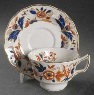 Booths Dovedale Brown & Cobalt Oversized Cup & Saucer Set, Fine China Dinnerware