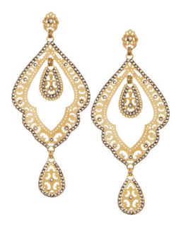 Golden Curvy Lace Cutout Earrings