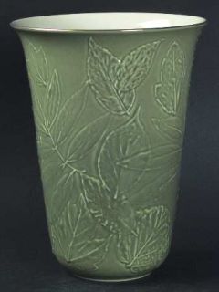 Lenox China Pressed Leaves Collection 10 Inch Vase, Fine China Dinnerware   Natu