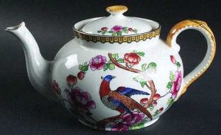 F Winkle Pheasant (Smooth) Teapot & Lid, Fine China Dinnerware   Yellow&Black Ed