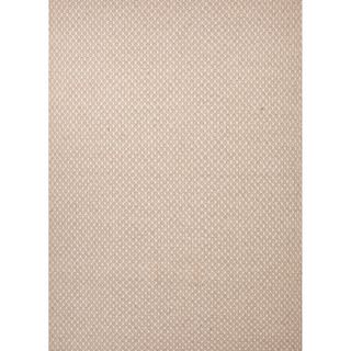 Handmade Flat Weave Solid Pattern Ivory Rug (8 X 10)
