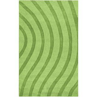 Hand tufted Green Waves Wool Rug (5 X 8) (GreenPattern StripeMeasures 0.5 inch thickTip We recommend the use of a non skid pad to keep the rug in place on smooth surfaces.All rug sizes are approximate. Due to the difference of monitor colors, some rug c