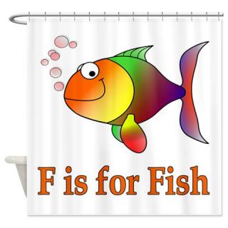 F is for Fish Shower Curtain  Use code FREECART at Checkout