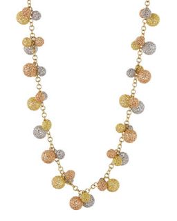 18K Yellow, White & Rose Gold Opera Ball Necklace