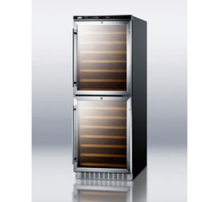 Summit Refrigeration Deluxe Wine Cellar w/ Dual Zone, 108 Bottle Capacity & Digital Thermostat, Black