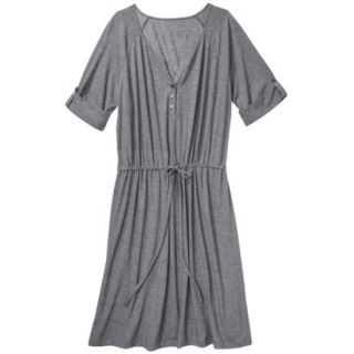 Merona Womens Plus Size 3/4 Sleeve Tie Waist Dress   Gray 2