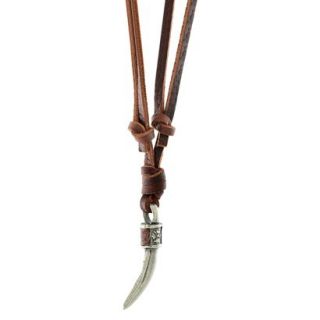Leather Sabre Tooth Necklace