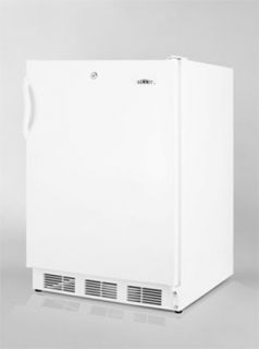 Summit Refrigeration Undercounter Refrigerator w/ 1 Section, Lock & Auto Defrost, White, 5.5 cu ft, ADA