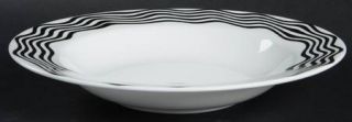 Missoni Home Bianco Nero Large Rim Soup Bowl, Fine China Dinnerware   Black & Wh