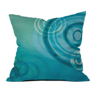 DENY Designs Stacey Schultz Circle World Blue Outdoor Throw Pillow   13714 