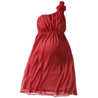 Merona Maternity One Shoulder Rosette Dress   Red S