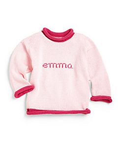 MJK Knits Toddlers & Little Girls Personalized Name Sweater/Pink   Pink