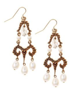 Bronze Butterfly Pearl Earrings