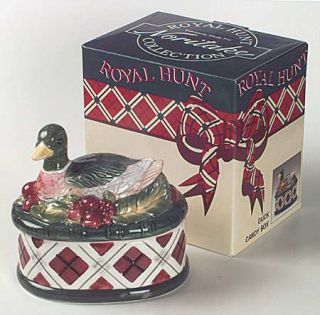 Noritake Royal Hunt 4 Candy Box & Lid, Fine China Dinnerware   Stoneware,Figuri