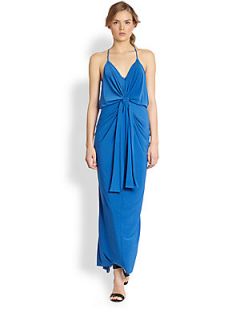 T bags Los Angeles Draped Knot Maxi Dress   Periwinkle