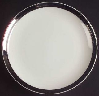 Mikasa Solitude Salad Plate, Fine China Dinnerware   Bone,Wide Platinum Trim And