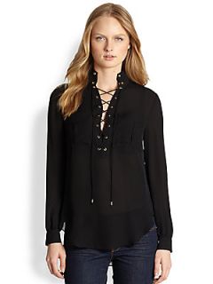 Haute Hippie Gypsy Lace Up Blouse