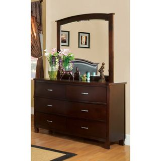 Furniture Of America Marilyn 2 piece Brown Cherry Finish Dresser With Mirror Set